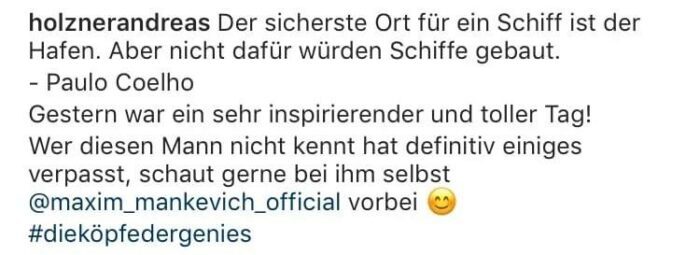 Berufung Master von Maxim Mankevich Ergebnisse erfahrungen Testimonials Schülerberichte kundenstimmen