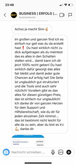 Sociseller Society Ergebnisse erfahrungen Testimonials Schülerberichte kundenstimmen